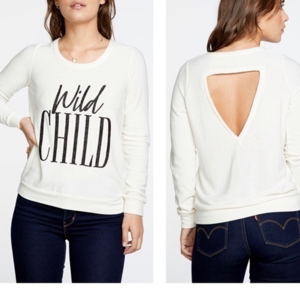 New! Chaser Wild Child Cut Out Back‎ Pullover - Size Small NWT